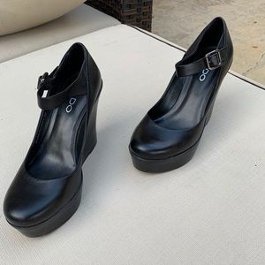 Aldo black wedge Mary Janes
